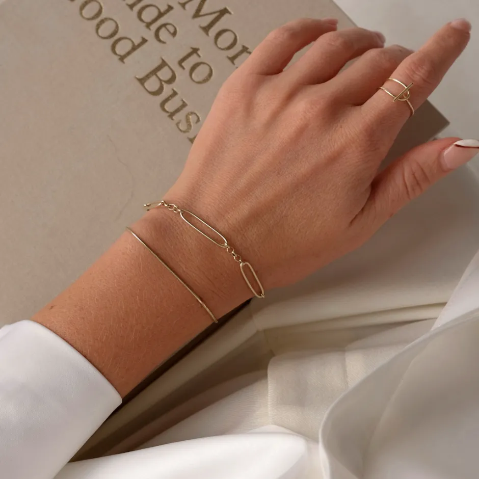 Hot Wire Paperclip Chain Bracelet in Gold 18k Fine Gold Plated | Bracelets & Bangles