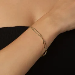 Hot Wire Paperclip Chain Bracelet in Gold 18k Fine Gold Plated | Bracelets & Bangles