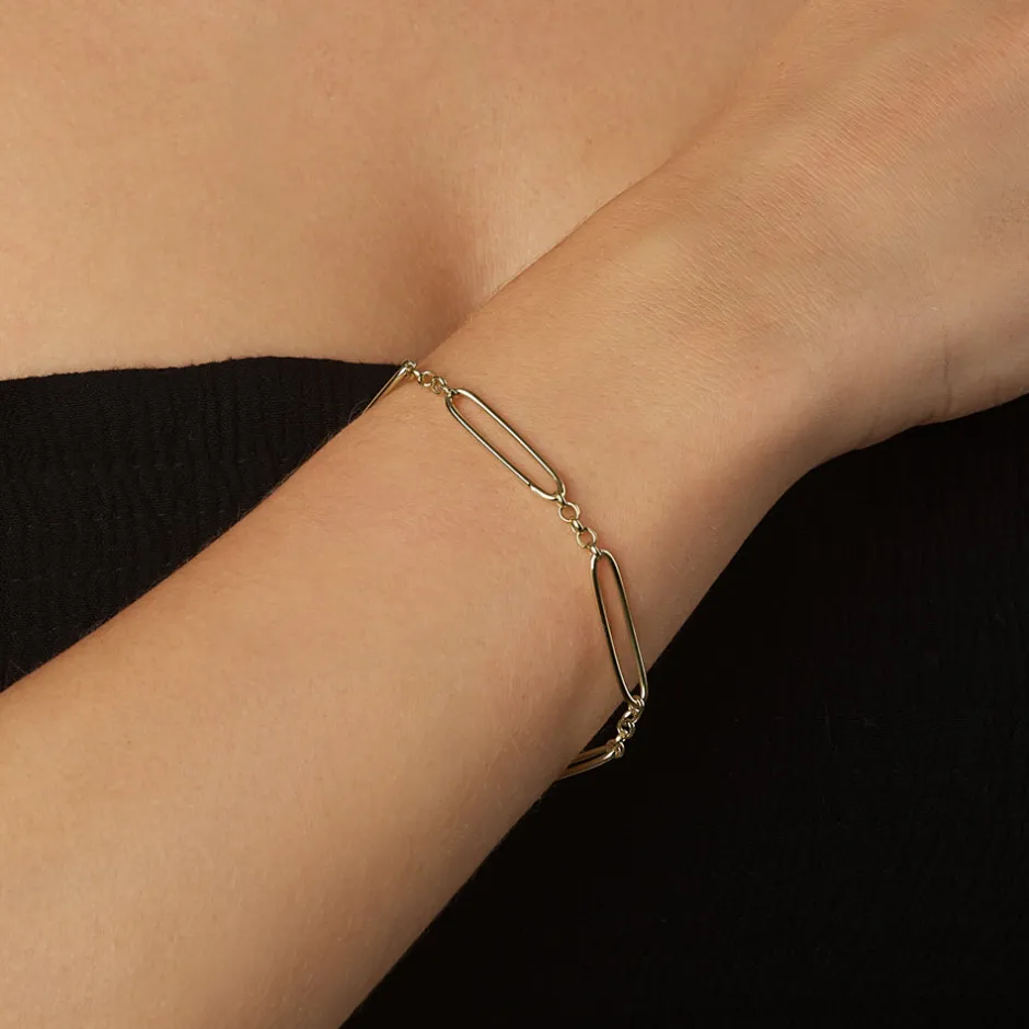 Hot Wire Paperclip Chain Bracelet in Gold 18k Fine Gold Plated | Bracelets & Bangles
