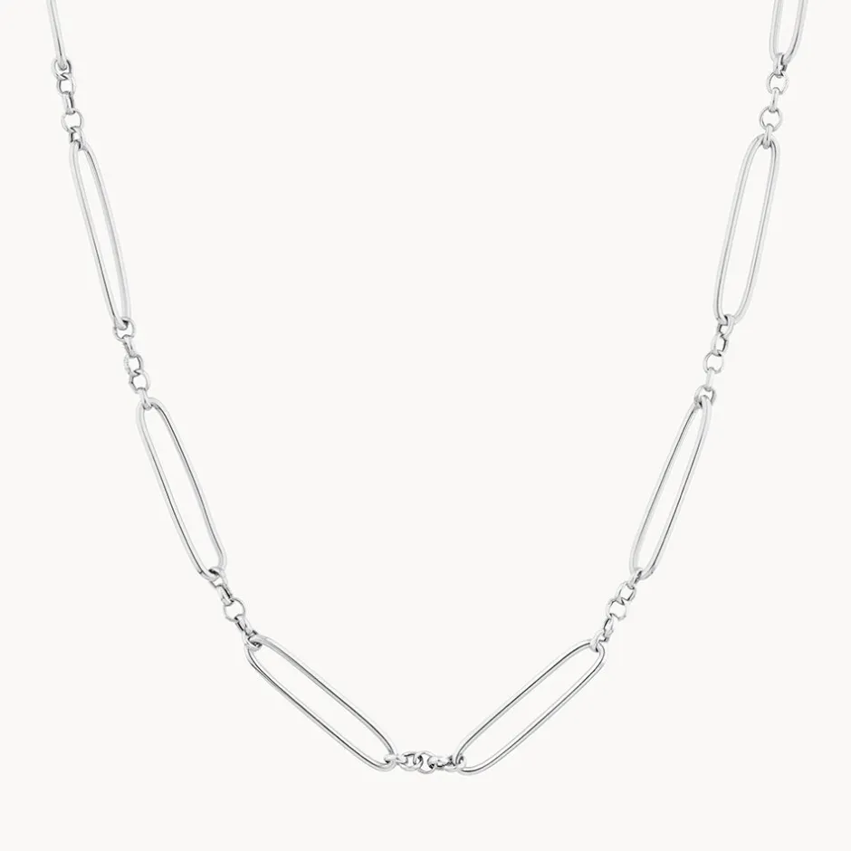 Discount Wire Paperclip Chain Necklace in Silver 925 Sterling Silver | Necklaces & Pendants