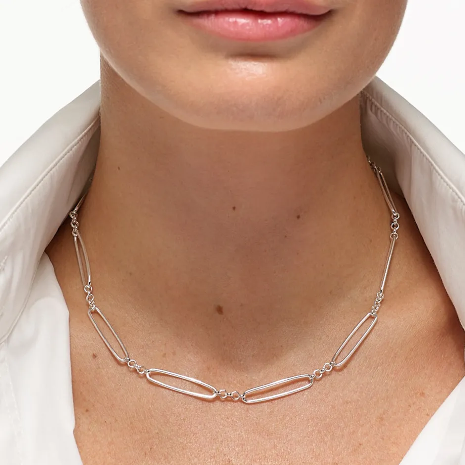 Discount Wire Paperclip Chain Necklace in Silver 925 Sterling Silver | Necklaces & Pendants