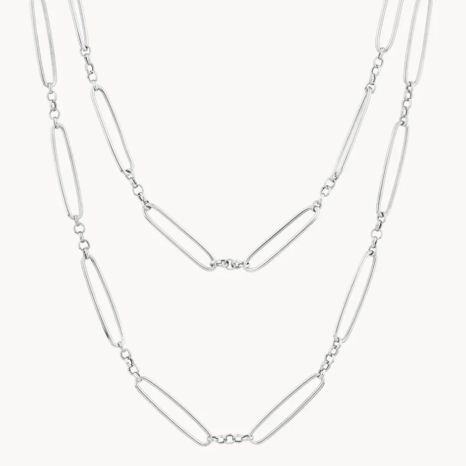 Discount Wire Paperclip Chain Necklace in Silver 925 Sterling Silver | Necklaces & Pendants